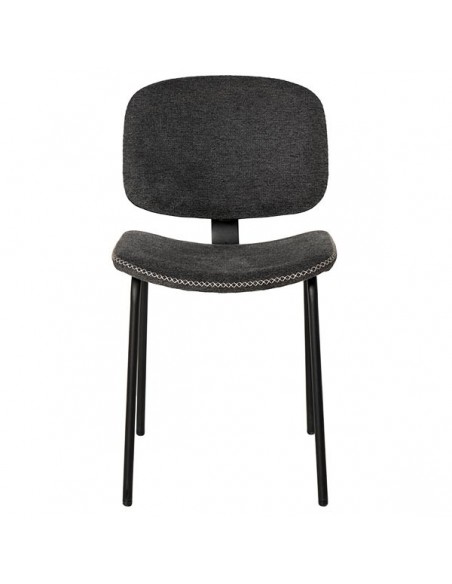 Cadeira WINONA de design retro em tecido Forest e metal preto.
