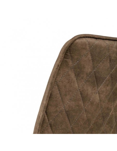 Cadeira design industrial ALVE, tecido com efeito couro e metal preto.