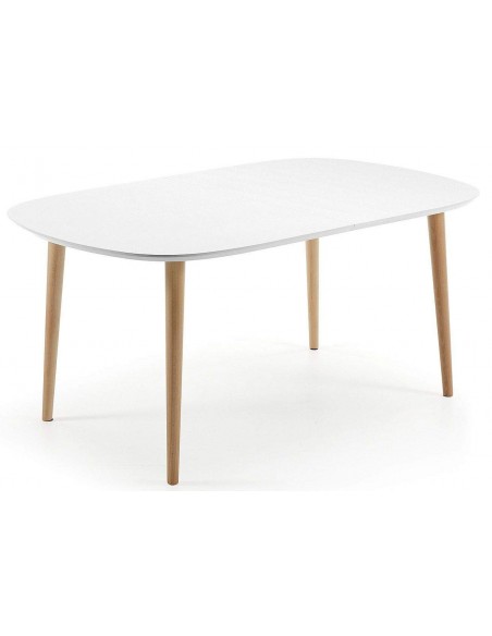 MESA OVI OVAL 160 (260) EXT MADEIRA NAT LAC MATE