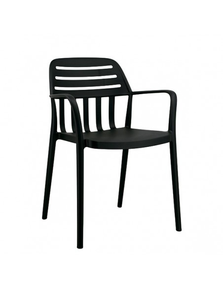 Cadeira exterior com braços DESIREE, empilhável, polipropileno.
