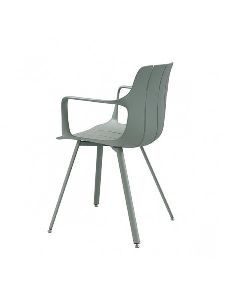 Silla de cocina con brazos YAMAL, polipropileno con patas de metal.