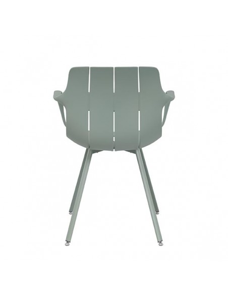 Silla de cocina con brazos YAMAL, polipropileno con patas de metal.