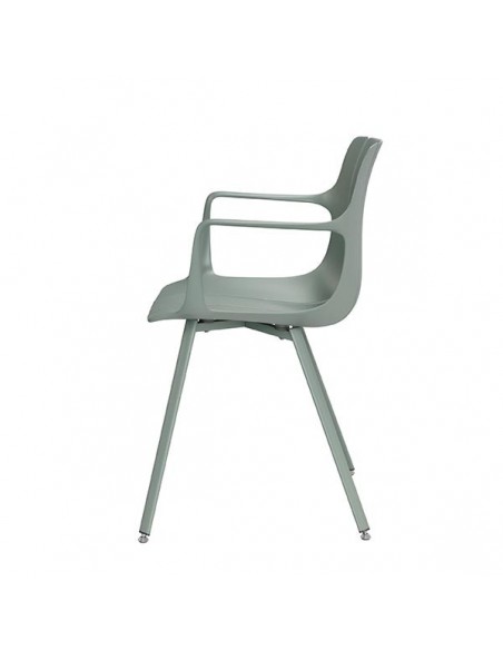 Silla de cocina con brazos YAMAL, polipropileno con patas de metal.