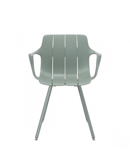 Silla de cocina con brazos YAMAL, polipropileno con patas de metal.