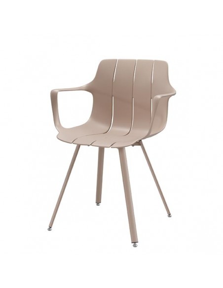 Silla de cocina con brazos YAMAL, polipropileno con patas de metal.