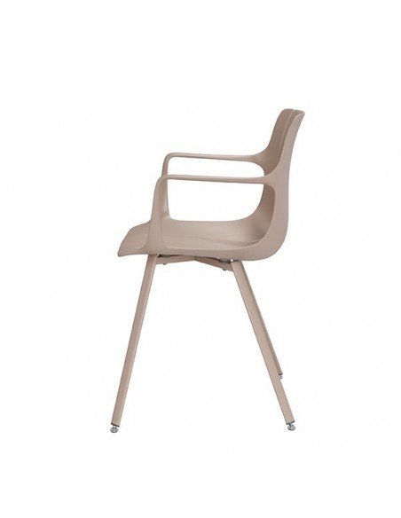 Silla de cocina con brazos YAMAL, polipropileno con patas de metal.