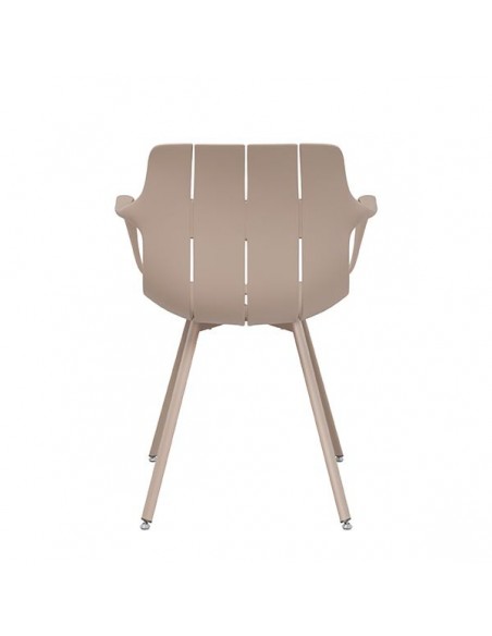 Silla de cocina con brazos YAMAL, polipropileno con patas de metal.