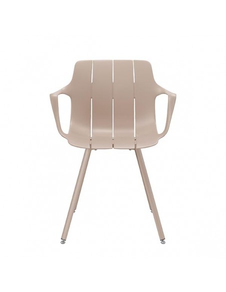 Silla de cocina con brazos YAMAL, polipropileno con patas de metal.