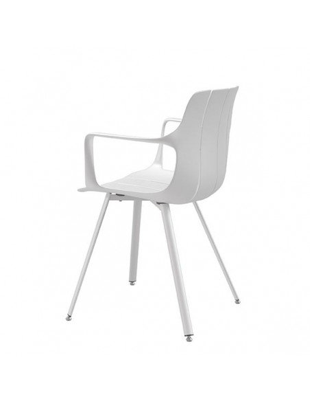 Silla de cocina con brazos YAMAL, polipropileno con patas de metal.