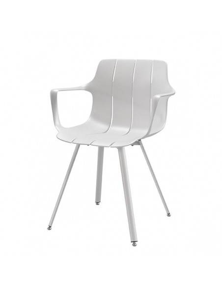 Silla de cocina con brazos YAMAL, polipropileno con patas de metal.