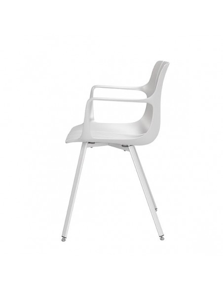 Silla de cocina con brazos YAMAL, polipropileno con patas de metal.