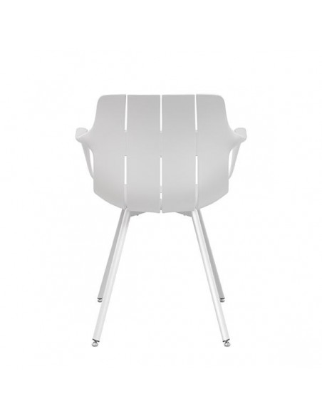 Silla de cocina con brazos YAMAL, polipropileno con patas de metal.