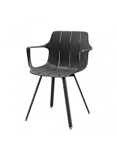 Silla de cocina con brazos YAMAL, polipropileno con patas de metal.