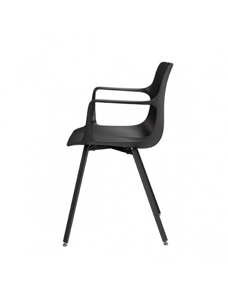 Silla de cocina con brazos YAMAL, polipropileno con patas de metal.
