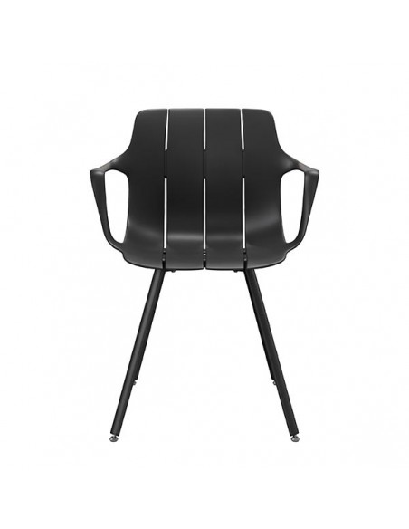 Silla de cocina con brazos YAMAL, polipropileno con patas de metal.