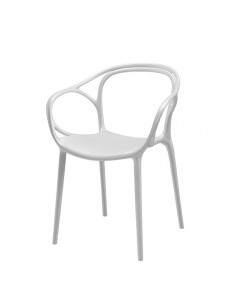 Silla exterior con brazos apilable EILIN en polipropileno.