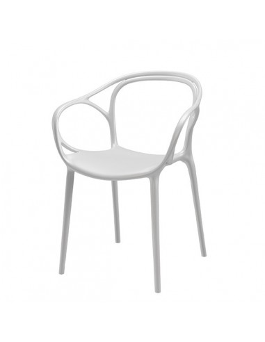 Silla exterior con brazos apilable EILIN en...