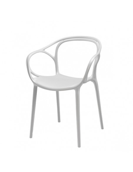 Silla exterior con brazos apilable EILIN en polipropileno.