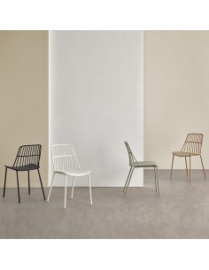 Silla de cocina NERINA, polipropileno y metal blanco 2