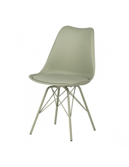 Cadeira de cozinha RALF, pernas metálicas, assento acolchoado.