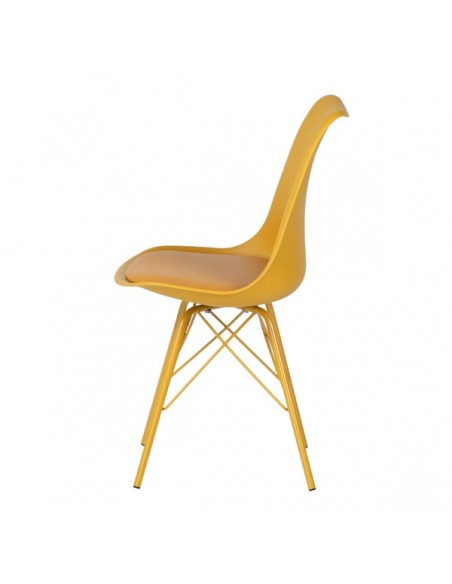 Cadeira de cozinha RALF, pernas metálicas, assento acolchoado.