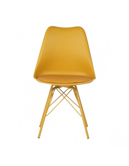 Cadeira de cozinha RALF, pernas metálicas, assento acolchoado.