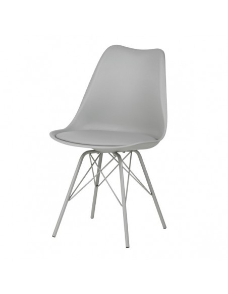 Silla de cocina RALF, patas metálicas, asiento acolchado.