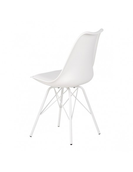 Cadeira de cozinha RALF, pernas metálicas, assento acolchoado.