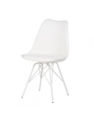 Silla de cocina RALF, patas metálicas, asiento acolchado.