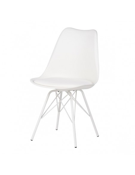 Cadeira de cozinha RALF, pernas metálicas, assento acolchoado.