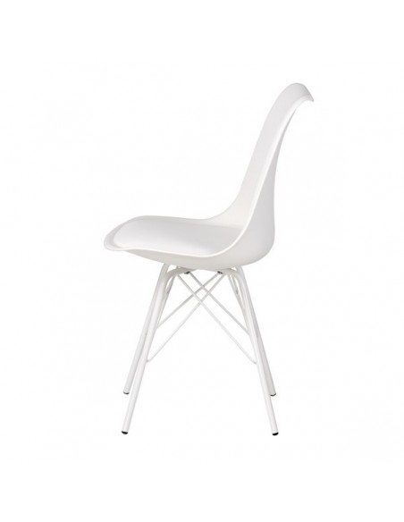 Cadeira de cozinha RALF, pernas metálicas, assento acolchoado.