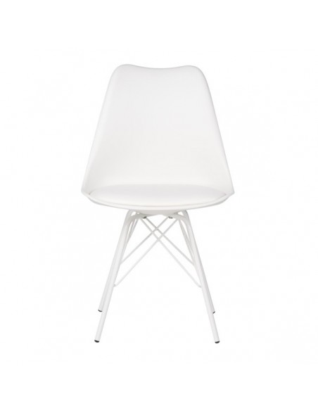 Cadeira de cozinha RALF, pernas metálicas, assento acolchoado.