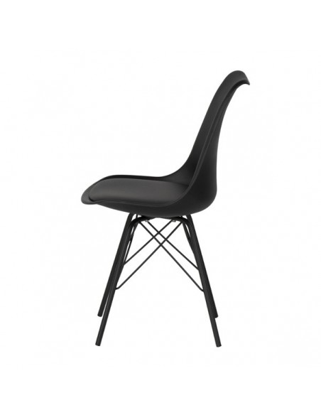 Cadeira de cozinha RALF, pernas metálicas, assento acolchoado.