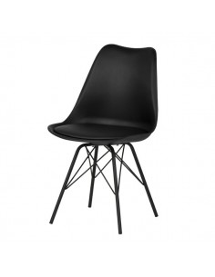 Silla de cocina RALF, patas metálicas, asiento acolchado.