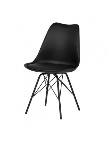 Silla de cocina RALF, patas metálicas, asiento acolchado.