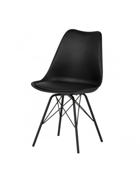 Cadeira de cozinha RALF, pernas metálicas, assento acolchoado.