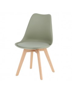 Silla nórdica ANTHA, polipropileno con asiento Ecopiel...