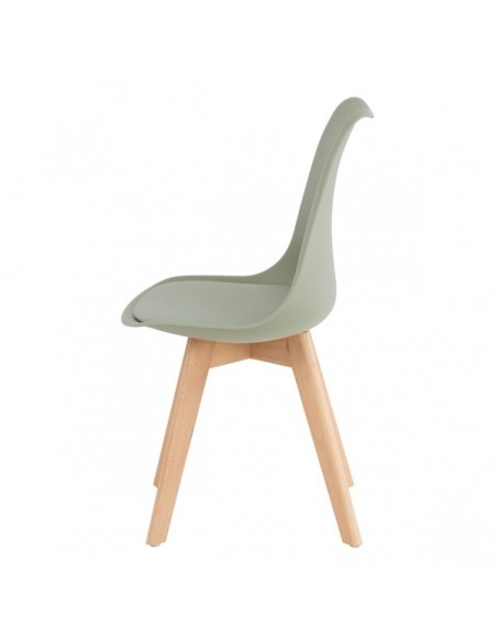 Silla nórdica ANTHA, polipropileno con asiento Ecopiel acolchado.