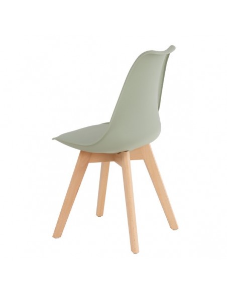 Silla nórdica ANTHA, polipropileno con asiento Ecopiel acolchado.