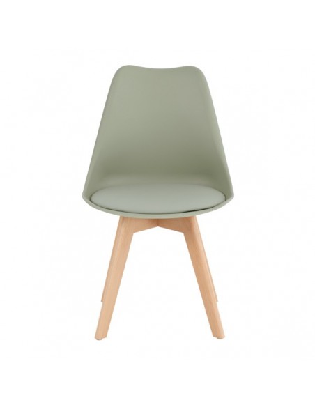 Silla nórdica ANTHA, polipropileno con asiento Ecopiel acolchado.