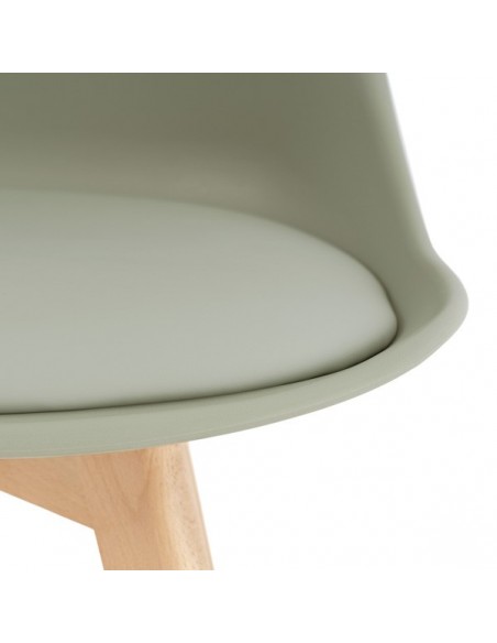 Silla nórdica ANTHA, polipropileno con asiento Ecopiel acolchado.