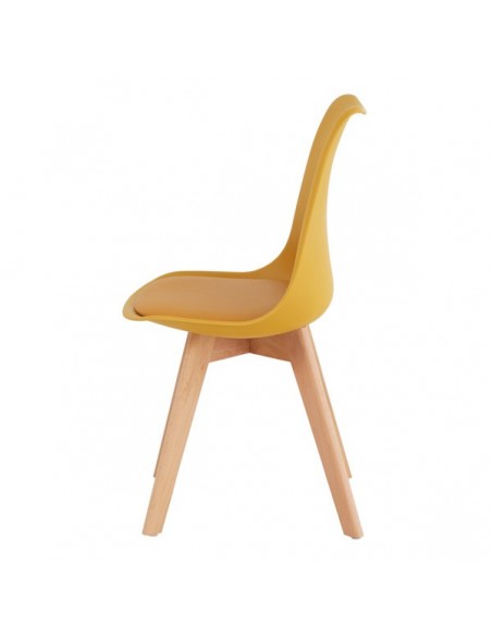 Silla nórdica ANTHA, polipropileno con asiento Ecopiel acolchado.