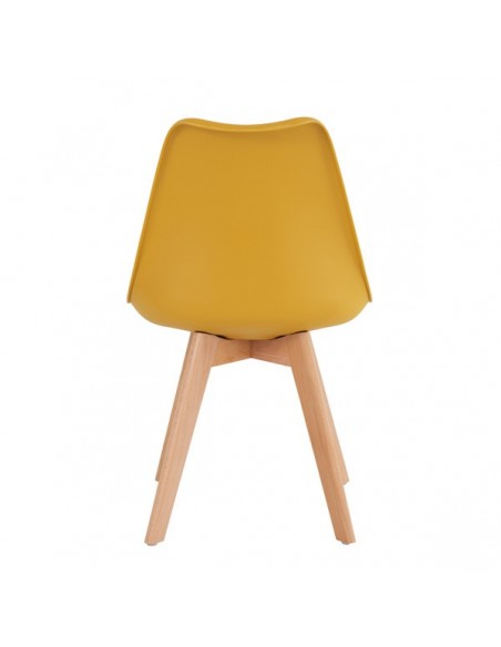 Silla nórdica ANTHA, polipropileno con asiento Ecopiel acolchado.