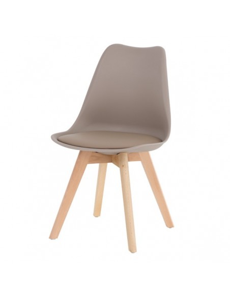 Silla nórdica ANTHA, polipropileno con asiento Ecopiel acolchado.