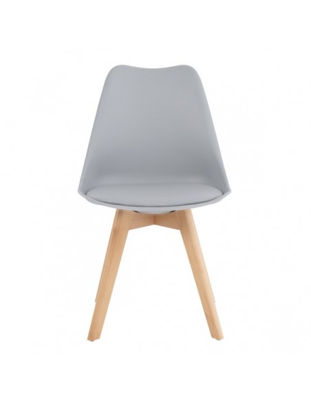 Silla nórdica ANTHA, polipropileno con asiento Ecopiel acolchado.