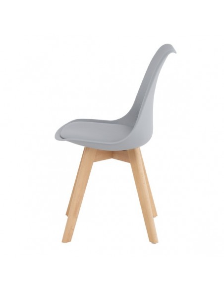 Silla nórdica ANTHA, polipropileno con asiento Ecopiel acolchado.