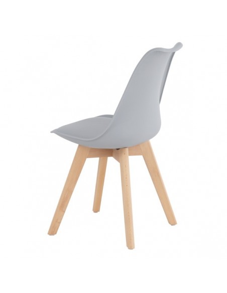 Silla nórdica ANTHA, polipropileno con asiento Ecopiel acolchado.