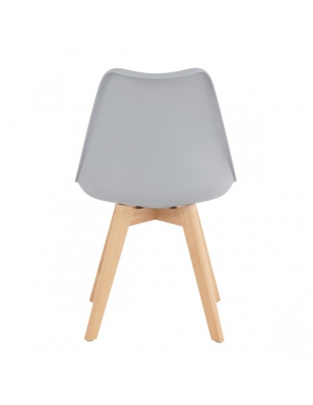 Silla nórdica ANTHA, polipropileno con asiento Ecopiel acolchado.