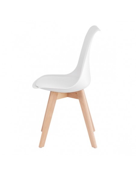 Silla nórdica ANTHA, polipropileno con asiento Ecopiel acolchado.