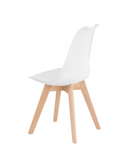 Silla nórdica ANTHA, polipropileno con asiento Ecopiel acolchado.